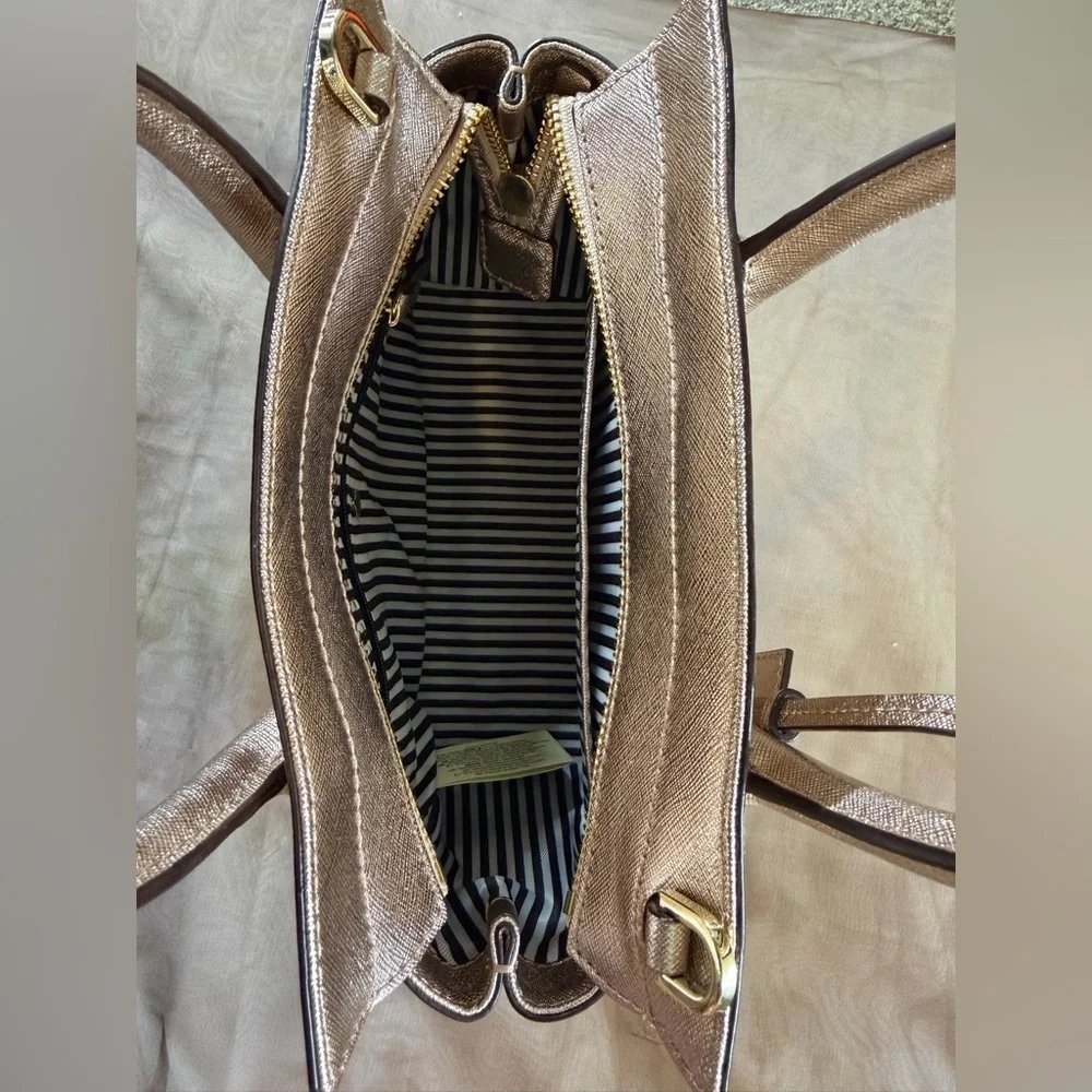 Kate Spade Metallic Rose Gold Tote Bag